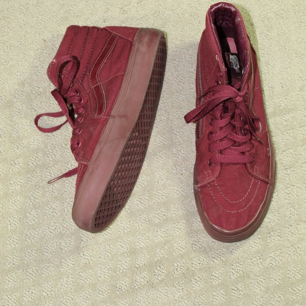 Vans Men's 7.5 / Women's 9 Maroon sk8 High Top Shoes